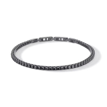 Bracciale tennis Comete in argento pvd nero e zirconi neri 21 cm