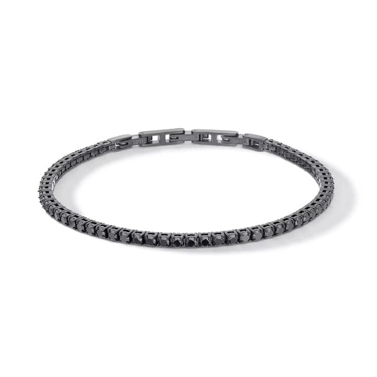 Bracciale tennis Comete in argento pvd nero e zirconi neri 21 cm