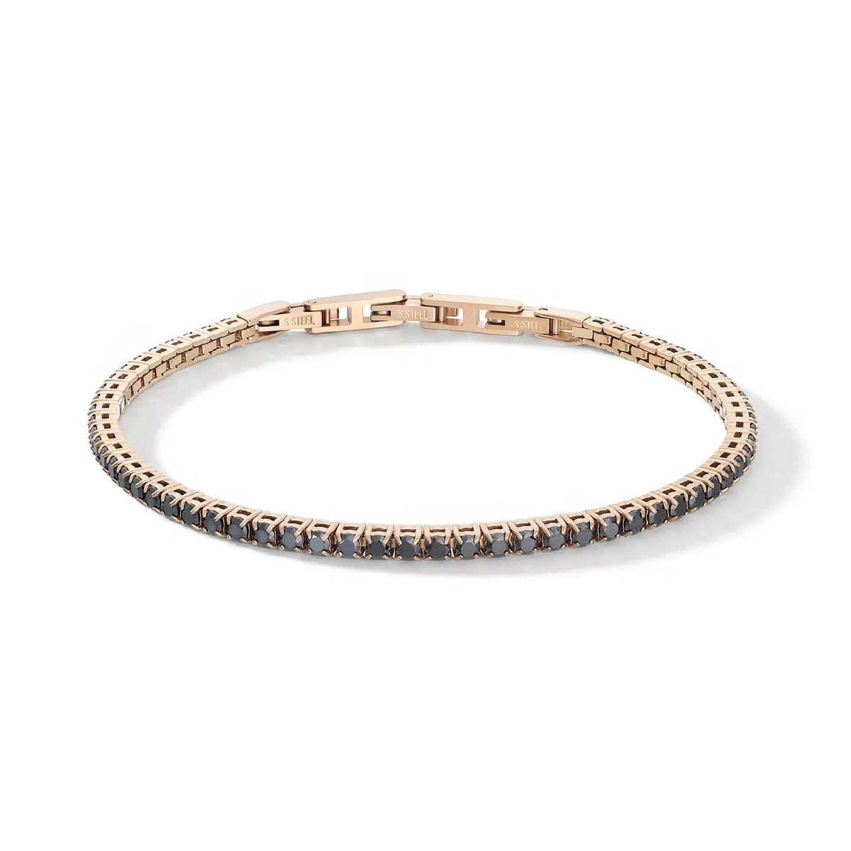 Bracciale tennis Comete in argento pdv oro con zirconi neri 21 cm