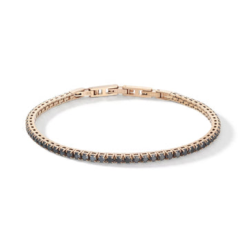 Bracciale tennis Comete in argento pdv oro con zirconi neri 21 cm