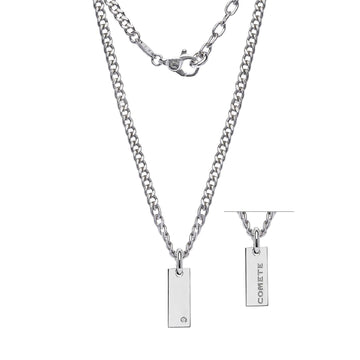 Collana uomo Comete in argento con diamante bianco MISURA UNICA