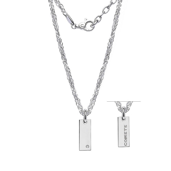 Collana uomo Comete in argento con diamante bianco MISURA UNICA