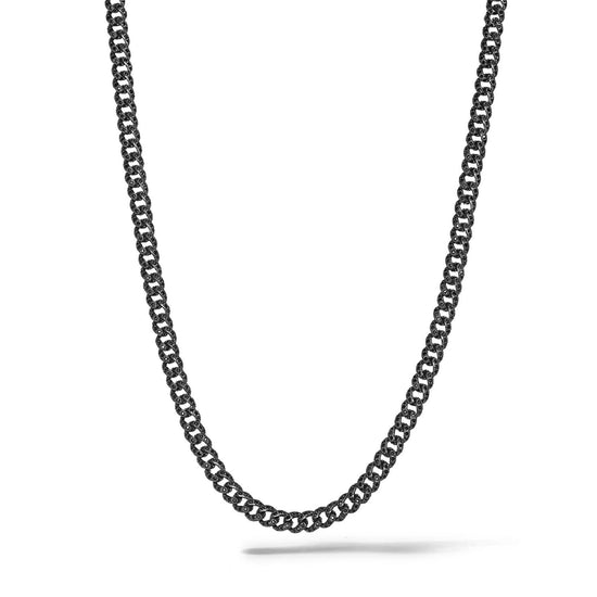 Collana Comete We Are in argento, rutenio con zirconi neri MISURA UNICA