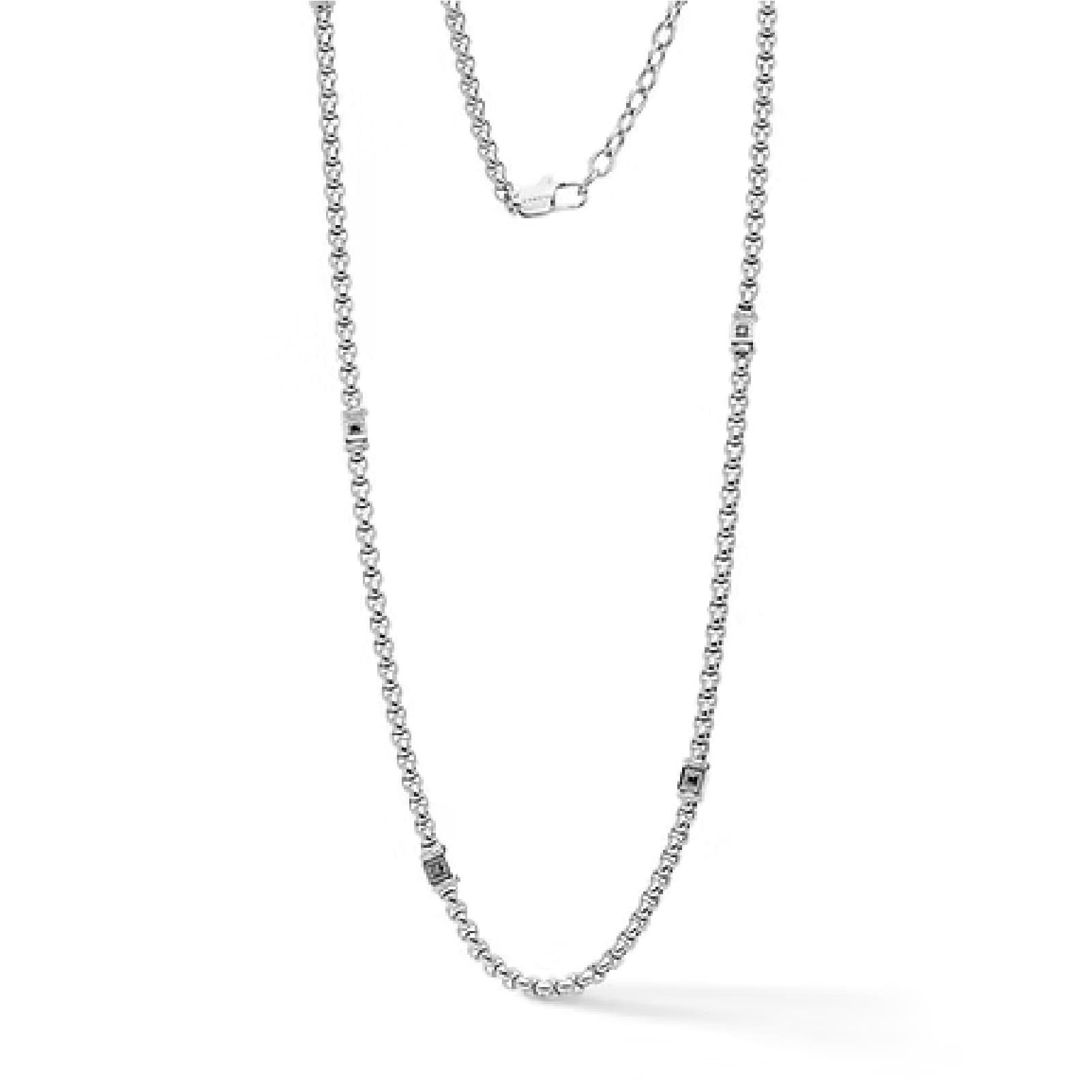 Collana catena Comete in acciaio e zirconi neri da uomo MISURA UNICA