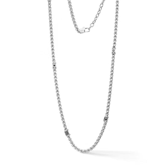 Collana catena Comete in acciaio e zirconi neri da uomo MISURA UNICA