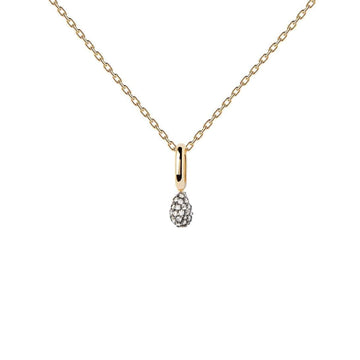 Collana pendente PDPAOLA Lava donna argento dorato pendente goccia con zirconi CO01-819-U-1