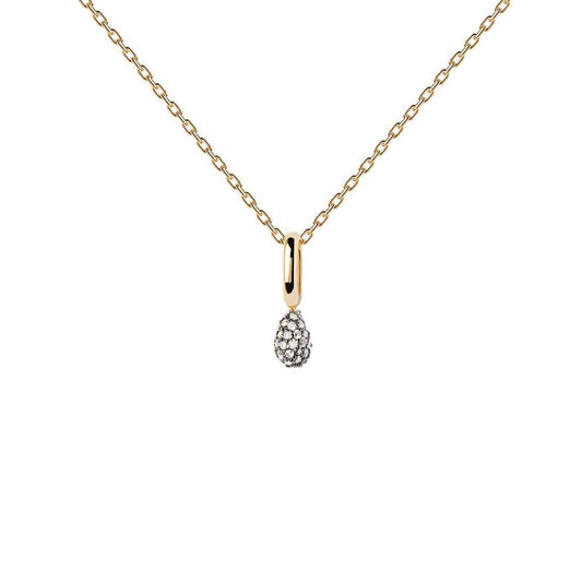 Collana pendente PDPAOLA Lava donna argento dorato pendente goccia con zirconi CO01-819-U-1
