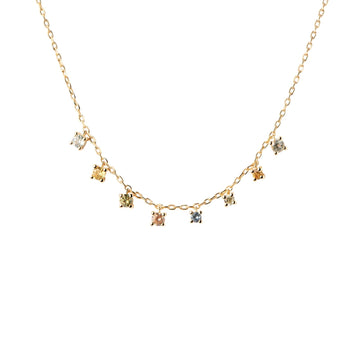 Collana donna PDPAOLA Essential Rainbow argento dorato zirconi multicolor CO01-839-U-1