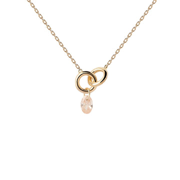 Collana donna PDPAOLA Essential Lily argento dorato zircone rosa CO01-844-U-1