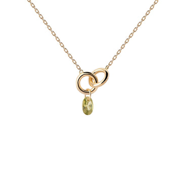 Collana donna PDPAOLA Essential Lily argento dorato zircone verde CO01-845-U-1