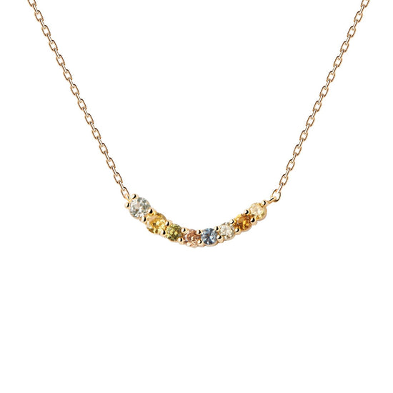 Collana donna PDPAOLA Essential Rainbow argento oro zirconi rigidi multicolor CO01-859-U-1