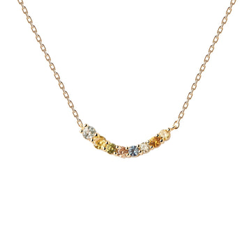 Collana donna PDPAOLA Essential Rainbow argento oro zirconi rigidi multicolor CO01-859-U-1