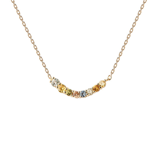 Collana donna PDPAOLA Essential Rainbow argento oro zirconi rigidi multicolor CO01-859-U-1