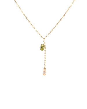 Collana girocollo da donna della collezione PDPAOLA Essential in argento 925 dorato con zirconi verde e rosa pendenti CO01-863-U