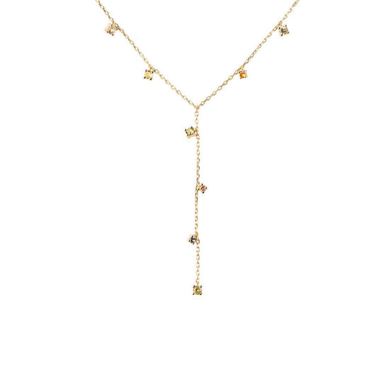 Collana Y donna PDPAOLA Essential Jane argento dorato zirconi multicolor CO01-864-U-1