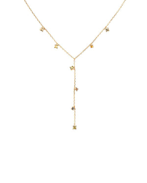 Collana girocollo a Y da donna della collezione PDPAOLA Essential in argento 925 dorato con zirconi multicolor CO01-864-U