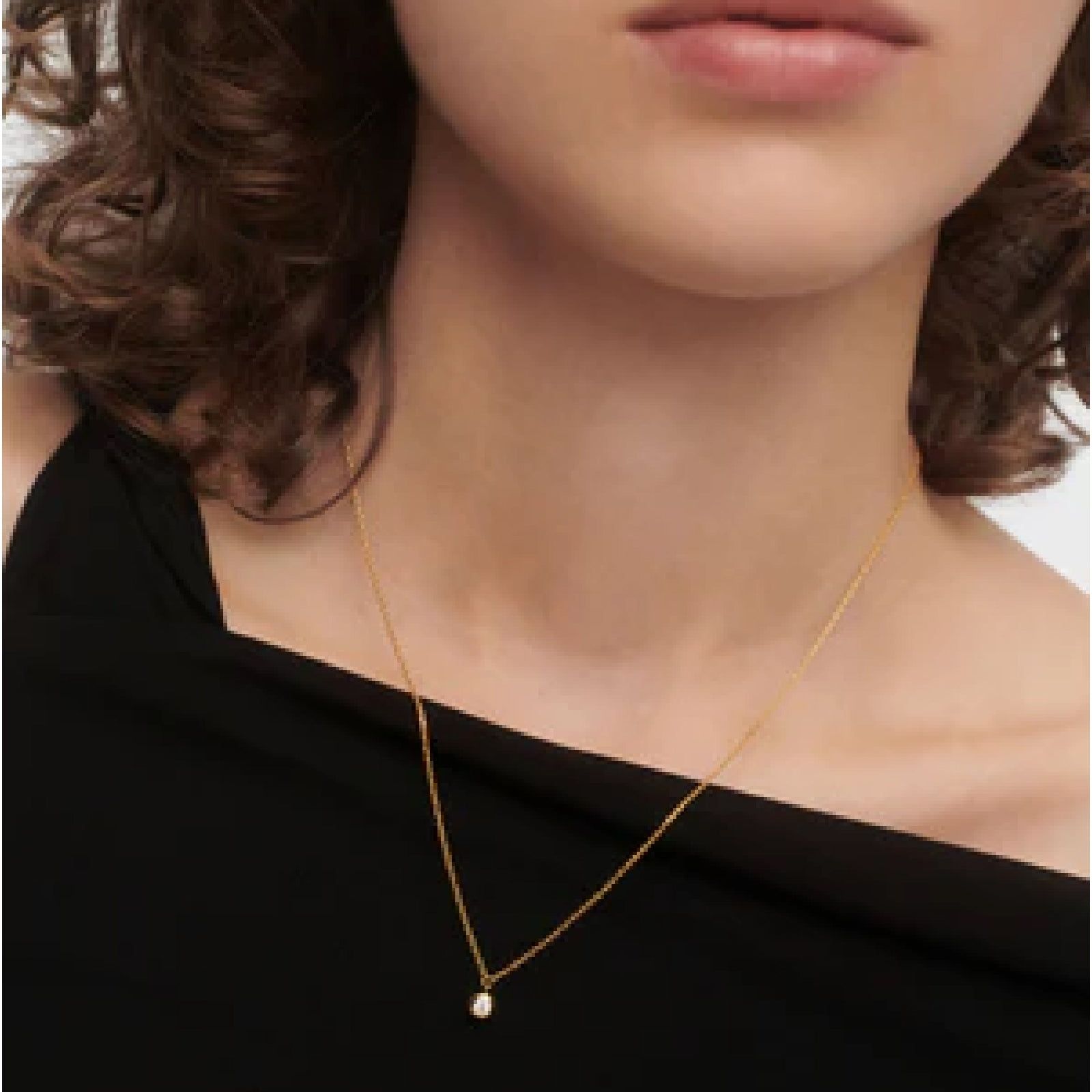 Collana punto luce donna PDPAOLA Luna in argento dorato con zircone CO01-869-U-2