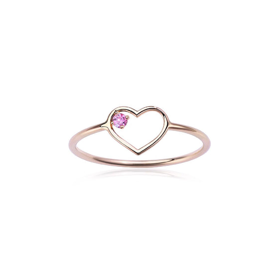 Anello solitario donna Burato Con Amore oro rosa cuore zaffiro rosa 0,03ct CO191-1
