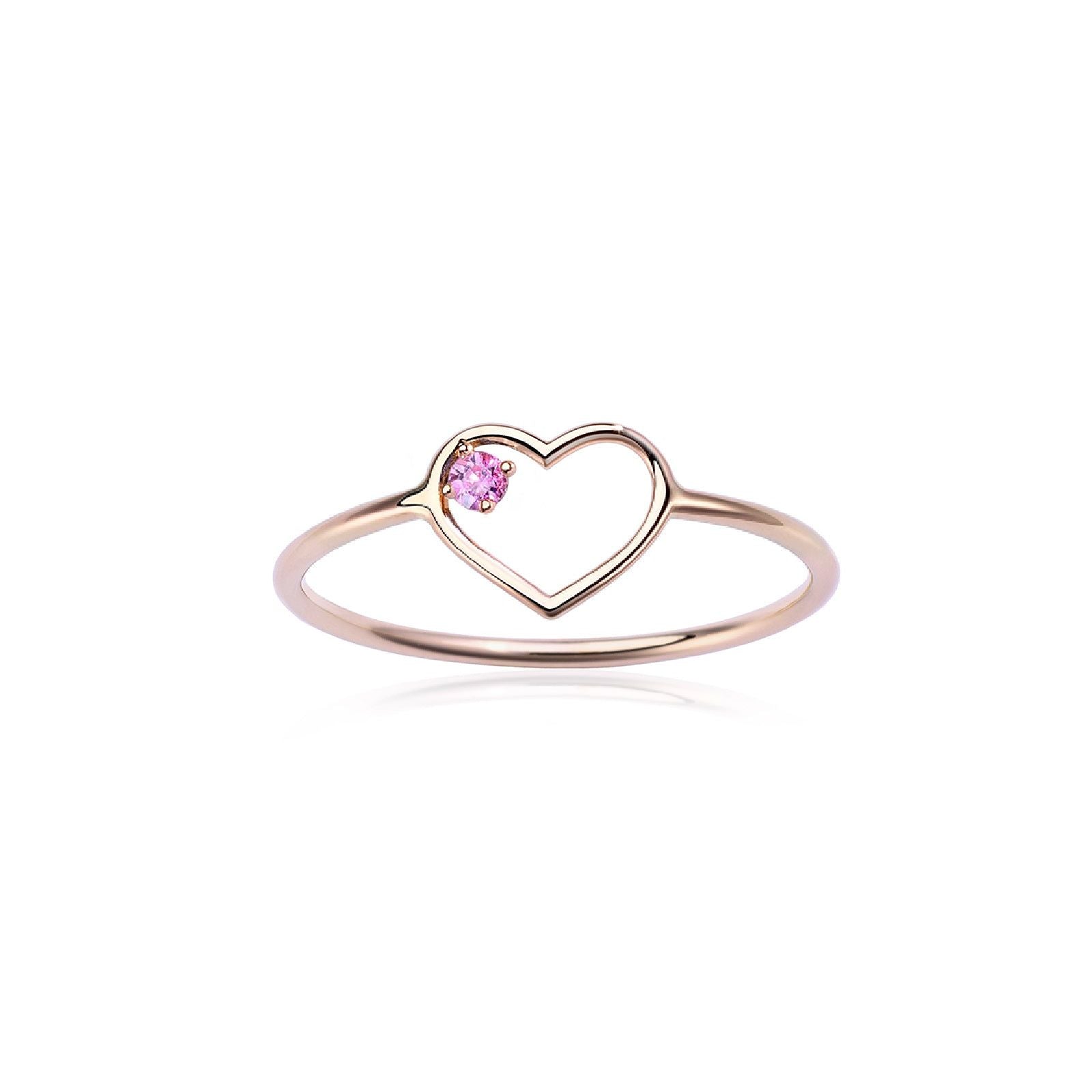 Anello solitario donna Burato Con Amore oro rosa cuore zaffiro rosa 0,03ct CO191-1