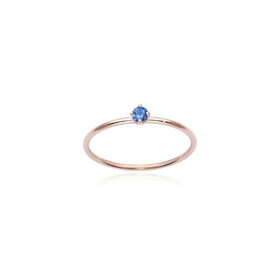 Anello solitario Burato Solitaire donna oro rosa zaffiro blu 0,05ct CO198-1