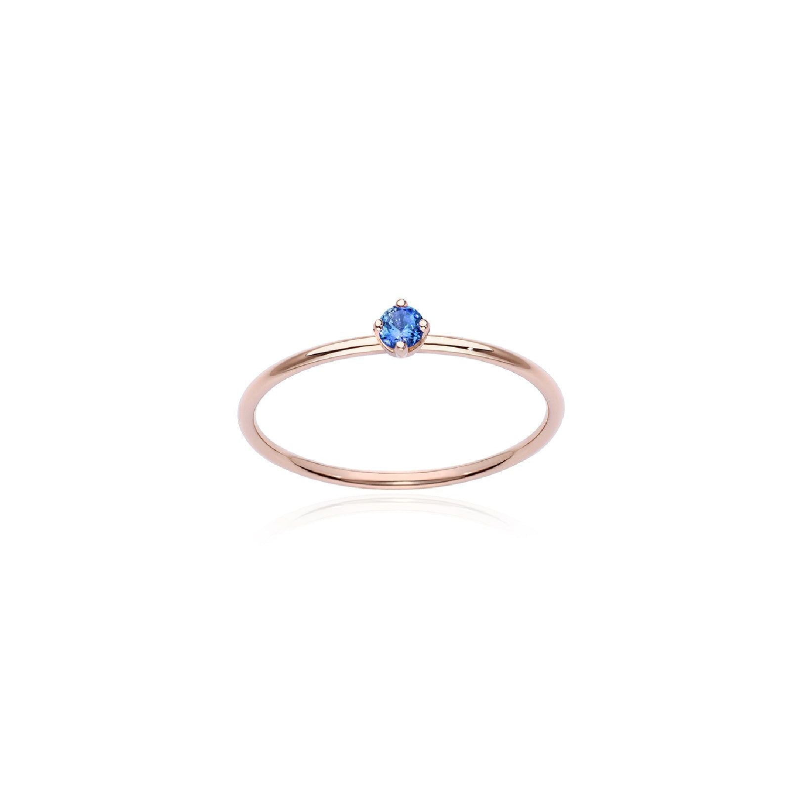 Anello solitario Burato Solitaire donna oro rosa zaffiro blu 0,05ct CO198-1