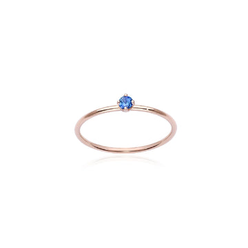 Anello solitario Burato Solitaire donna oro rosa zaffiro blu 0,05ct CO198-1