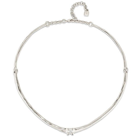 Collana donna Uno de 50 Spiritual lega metallica argento rigida con zircone COL1913BLNMTL0U-1