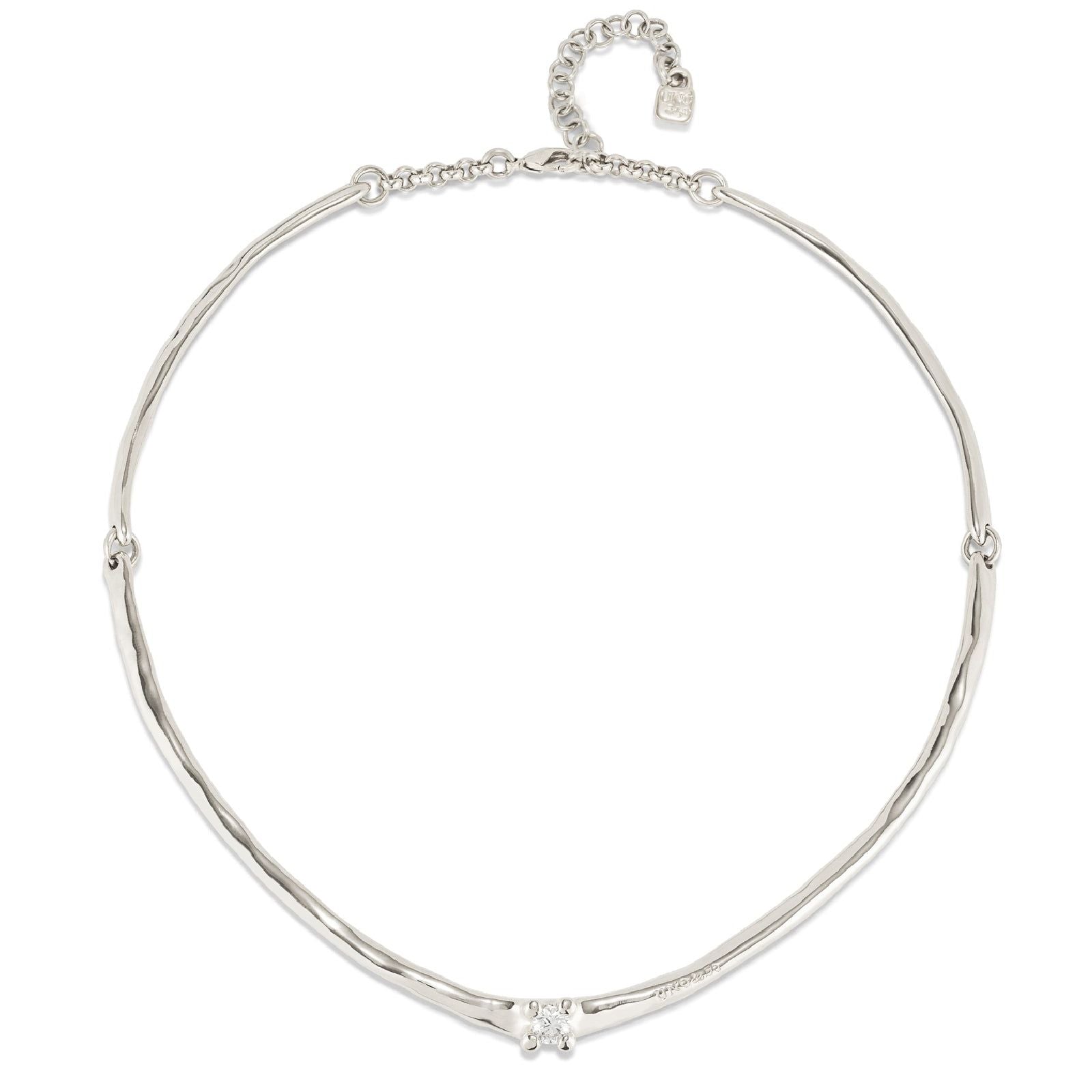 Collana donna Uno de 50 Spiritual lega metallica argento rigida con zircone COL1913BLNMTL0U-1