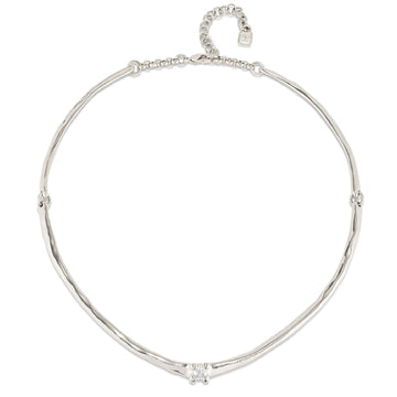 Collana donna Uno de 50 Spiritual lega metallica argento rigida con zircone COL1913BLNMTL0U-1