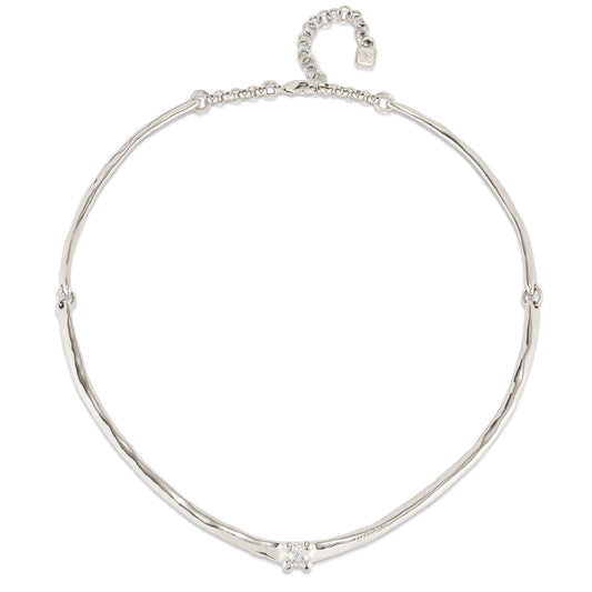 Collana donna Uno de 50 Spiritual lega metallica argento rigida con zircone COL1913BLNMTL0U-1