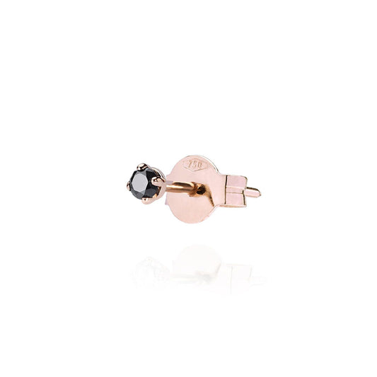 Orecchino punto luce Burato Solitaire donna oro rosa diamante nero 0,05ct CP733-1