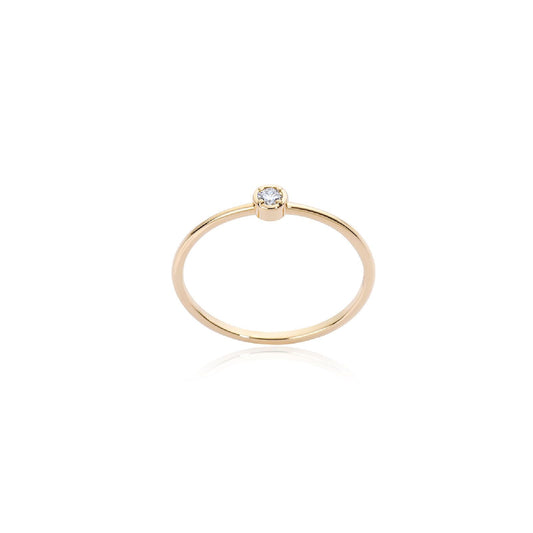 Anello solitario Burato Solitaire donna oro giallo e diamante 0,05ct CQ608-1