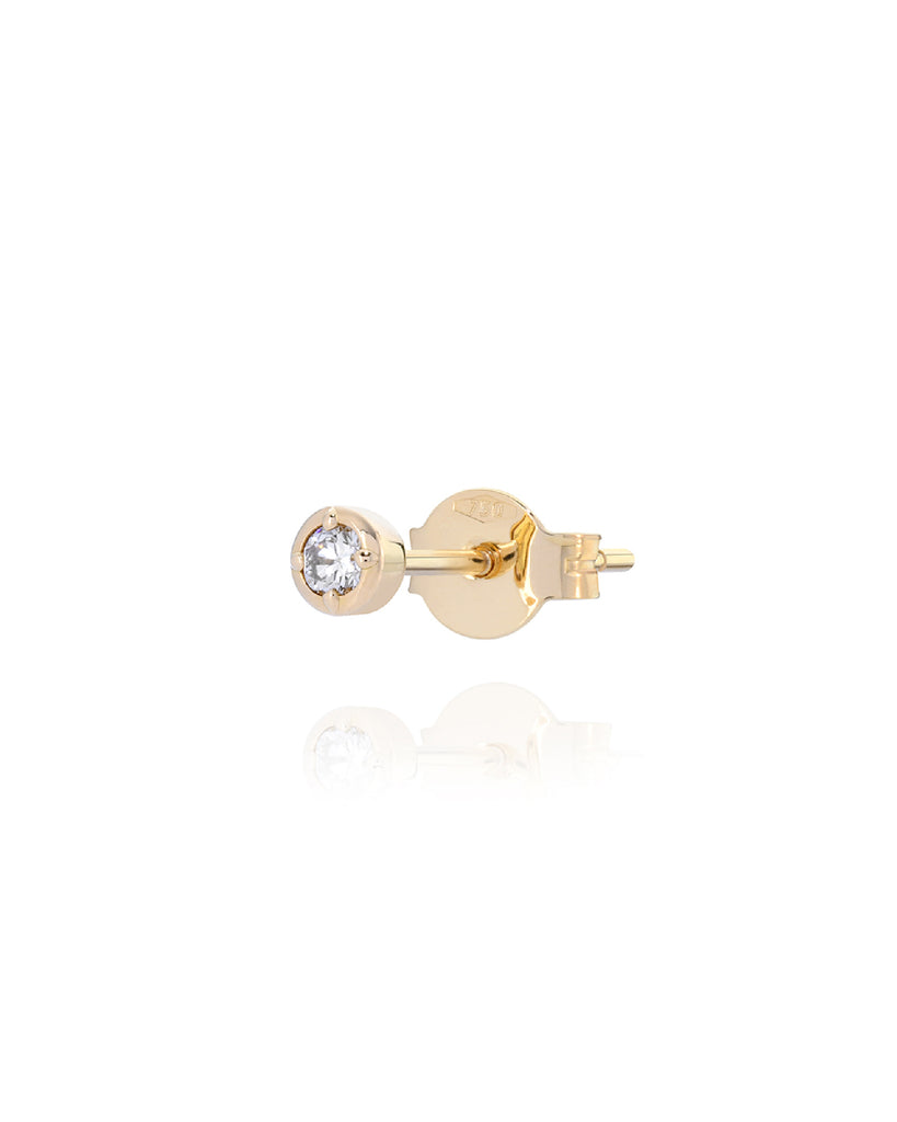 Mono orecchino punto luce Burato Solitaire da donna in oro giallo 18kt con diamante di 0,05ct CQ620