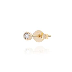 Mono orecchino punto luce Burato Solitaire da donna in oro giallo 18kt con diamante di 0,05ct CQ620