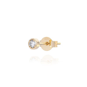 Mono orecchino punto luce Burato Solitaire da donna in oro giallo 18kt con diamante di 0,10ct CQ622