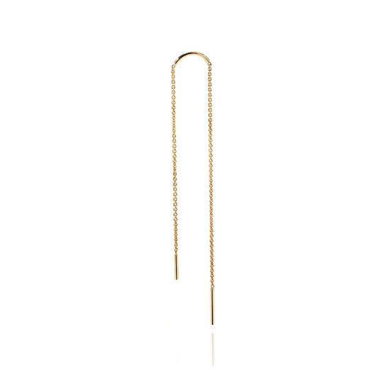 Mono orecchino pendente donna Burato Linee ed Archi oro due catene CQ820-1