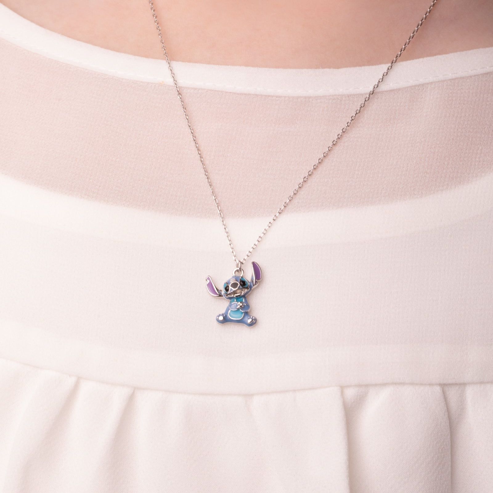 Collana girocollo Disney Stitch bambino/a argento con Stitch centrale CS00028SRHL-P-CS-3