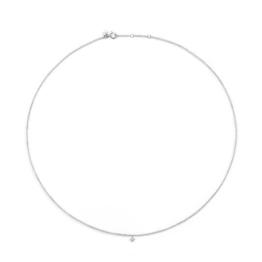 Collana punto luce Burato Solitaire donna oro bianco e diamante 0,05ct CT393-1