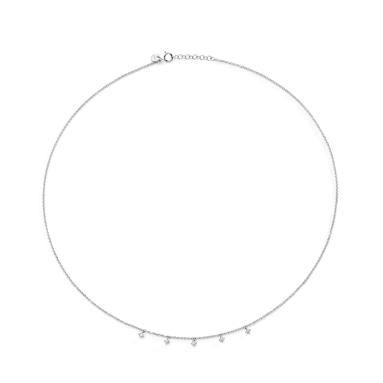 Collana donna Burato Solitaire oro bianco ciondoli diamante 0,15ct CT395-1