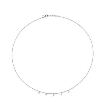 Collana donna Burato Solitaire oro bianco ciondoli diamante 0,15ct CT395-1