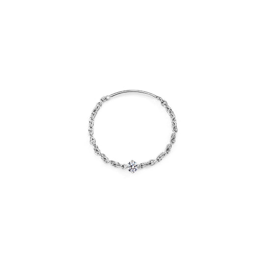 Anello morbido Burato Solitaire donna in oro bianco arco e diamante 0,05ct CT401-1
