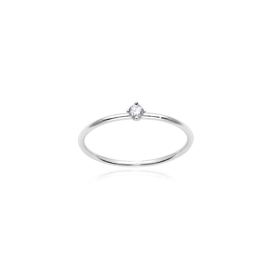 Anello solitario Burato Solitaire donna oro bianco e diamante 0,05ct CT403-1