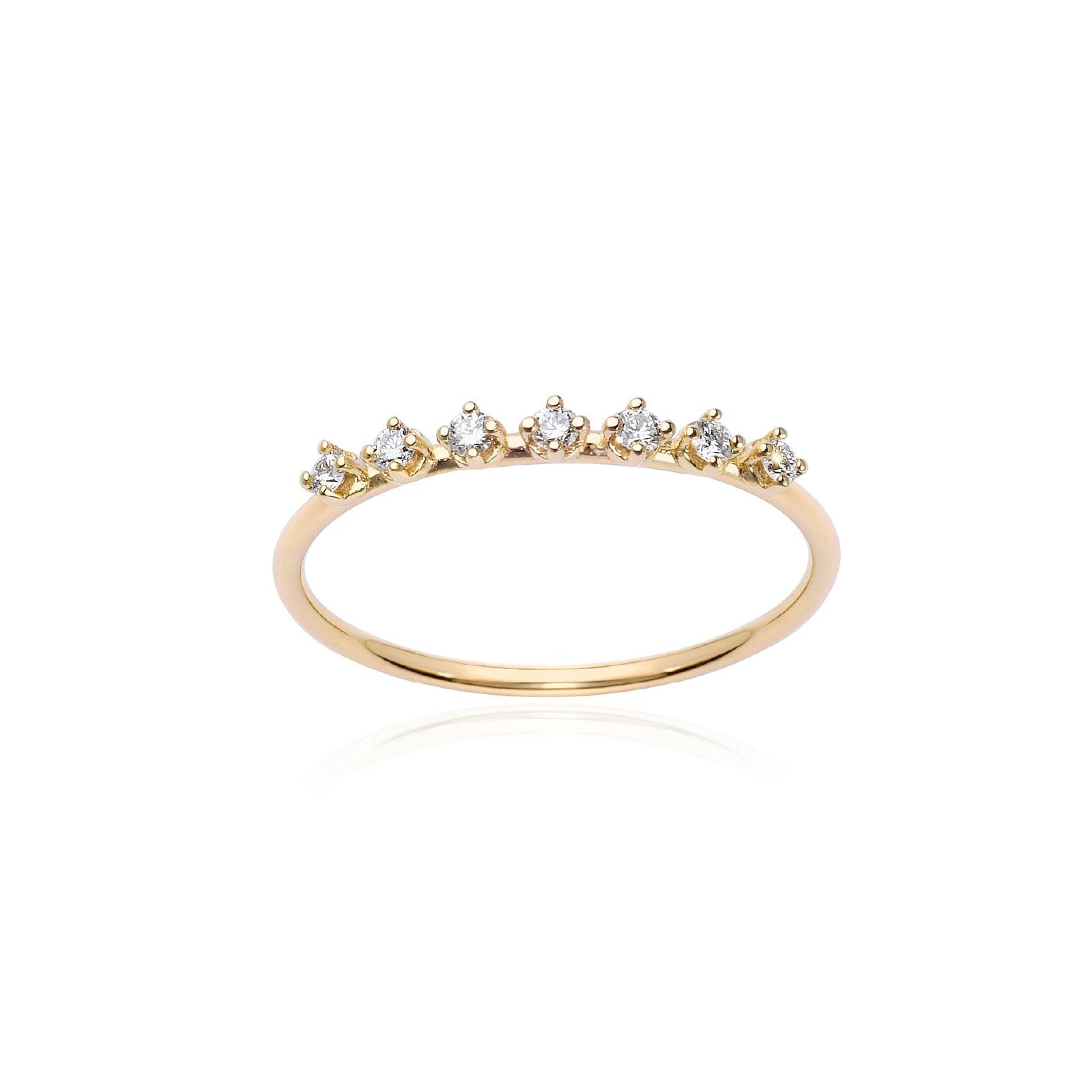 Anello veretta Burato Solitaire donna oro giallo diamanti 0,14ct CT484-1