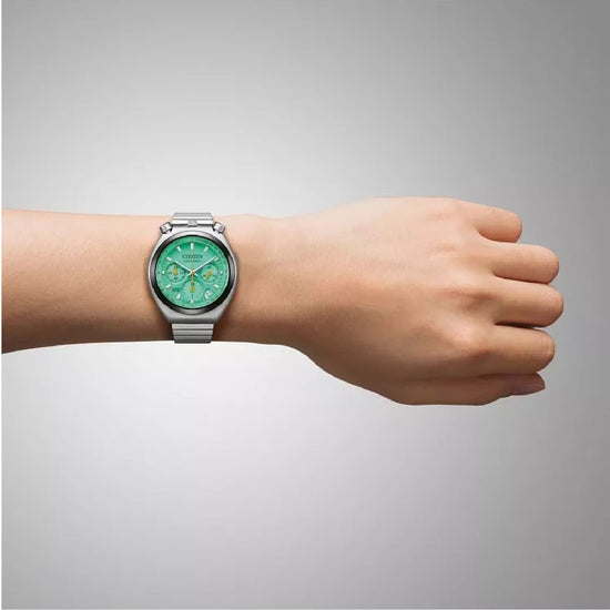 Orologio cronografo Citizen Luminous Brothers quadrante verde MISURA UNICA