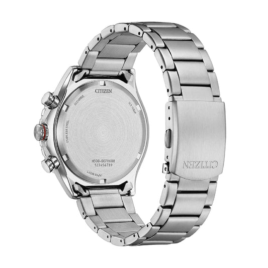 Orologio cronografo Citizen acciaio con quadrante nero rosso MISURA UNICA