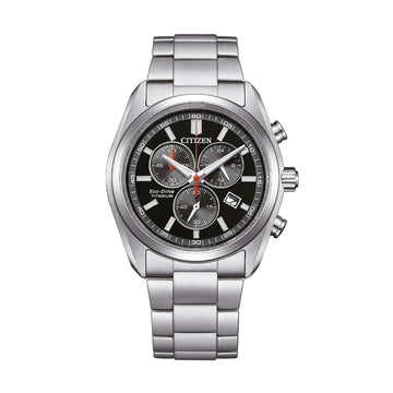 Orologio cronografo Citizen Super Titanio 2590 quadrante nero MISURA UNICA