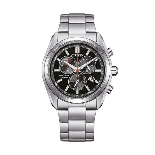Orologio cronografo Citizen Super Titanio 2590 quadrante nero MISURA UNICA