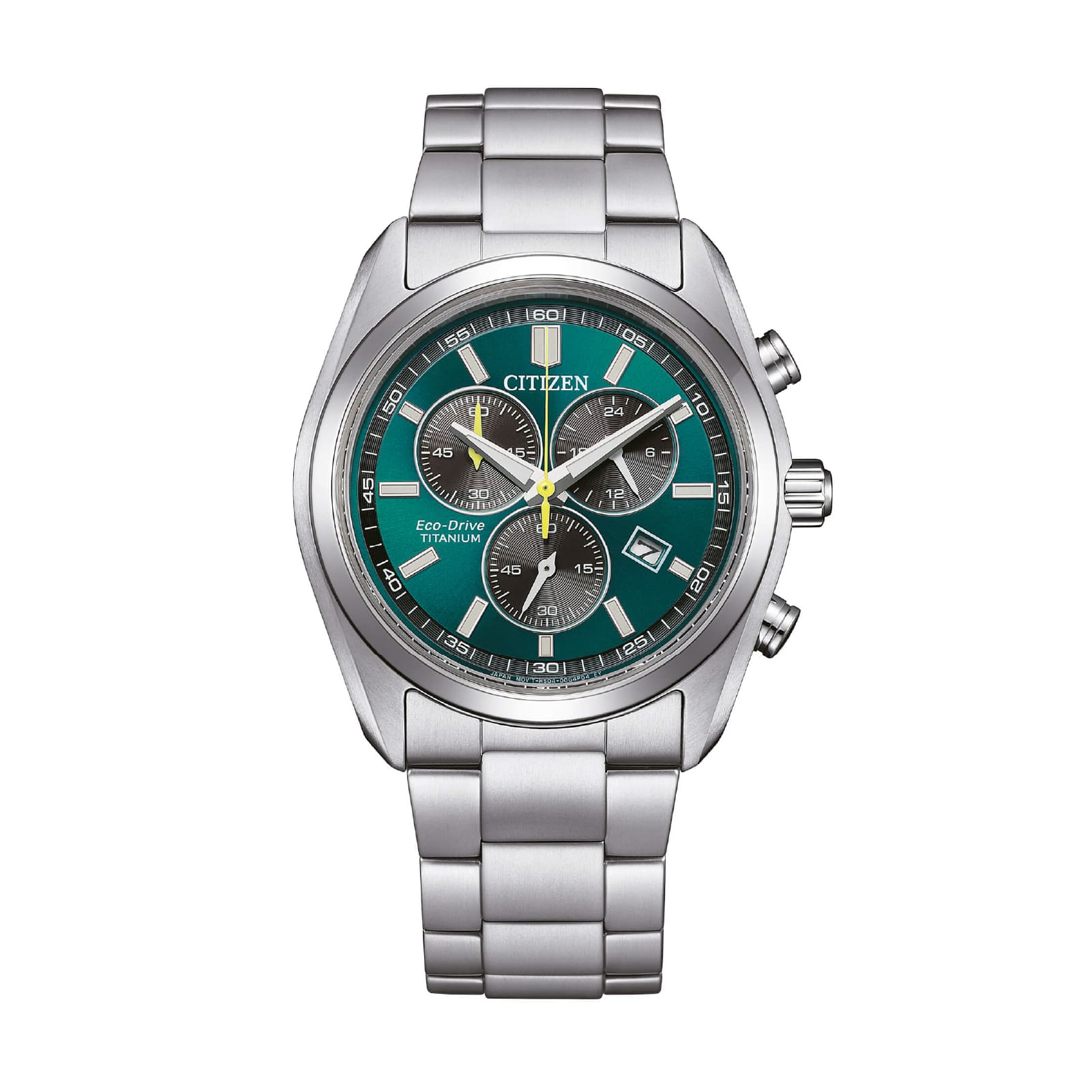 Orologio cronografo Citizen Super Titanio 2590 quadrante verde MISURA UNICA