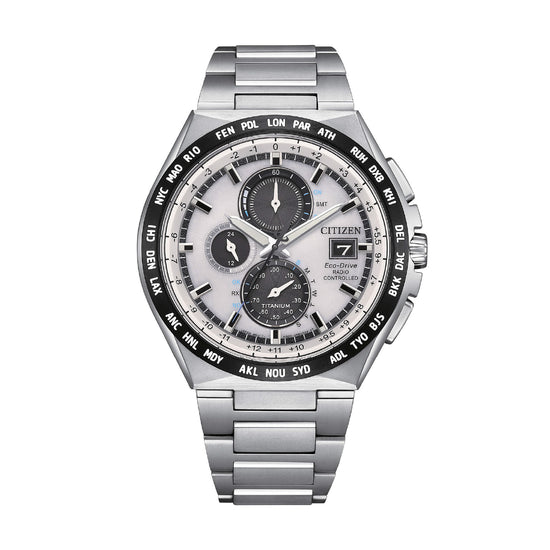 Orologio cronografo Citizen in titanio color argento da uomo MISURA UNICA