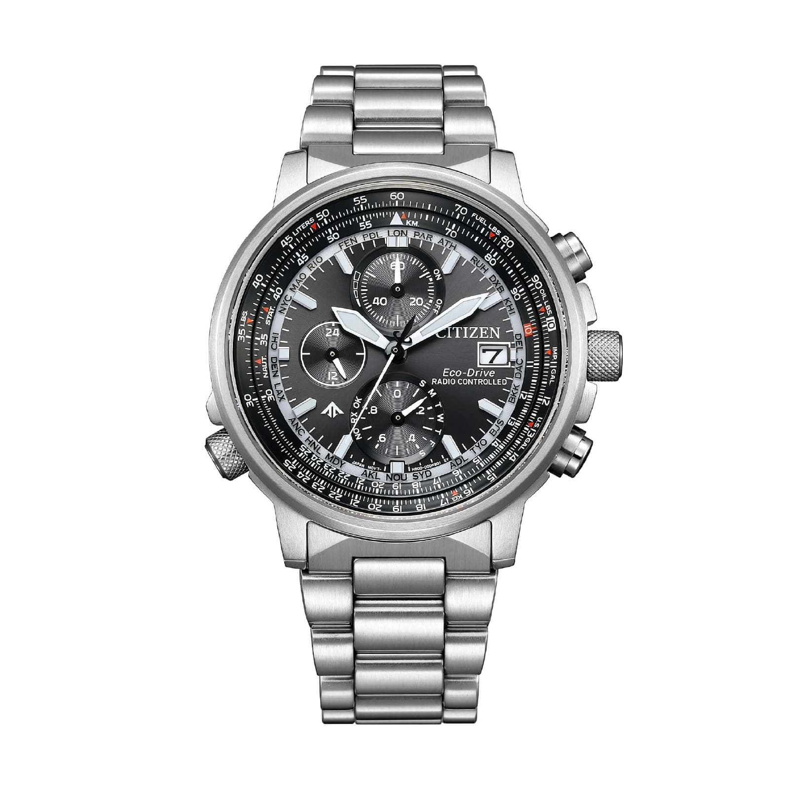 Orologio radiocontrollato Citizen con quadrante nero da uomo MISURA UNICA